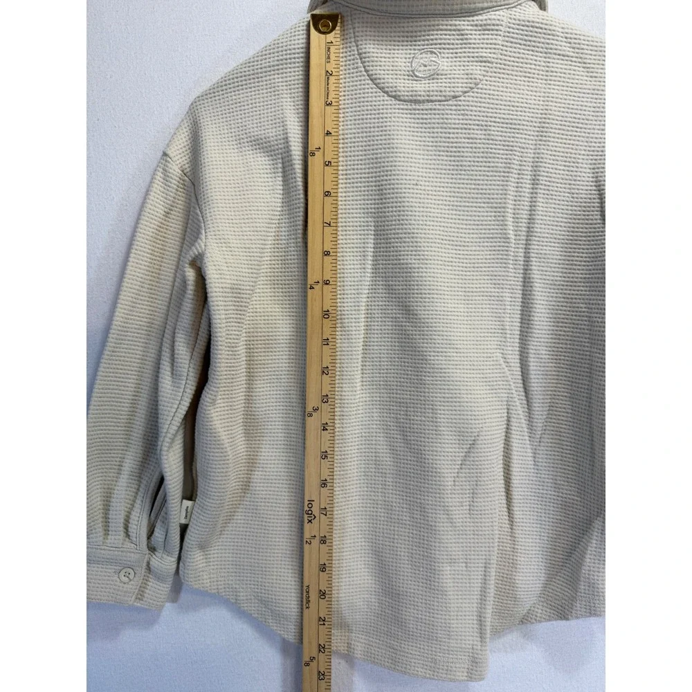 Magellan Outdoors Kids Cream Waffle Campfire Shirt Jacket Shacket Size M 8-10